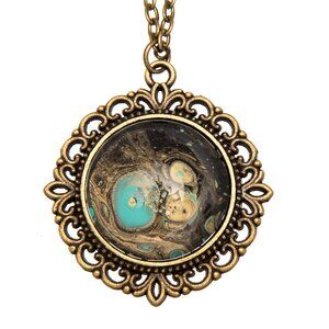 Abstract Fluid Art Pendant Necklace by Lindy's Jewelry Art